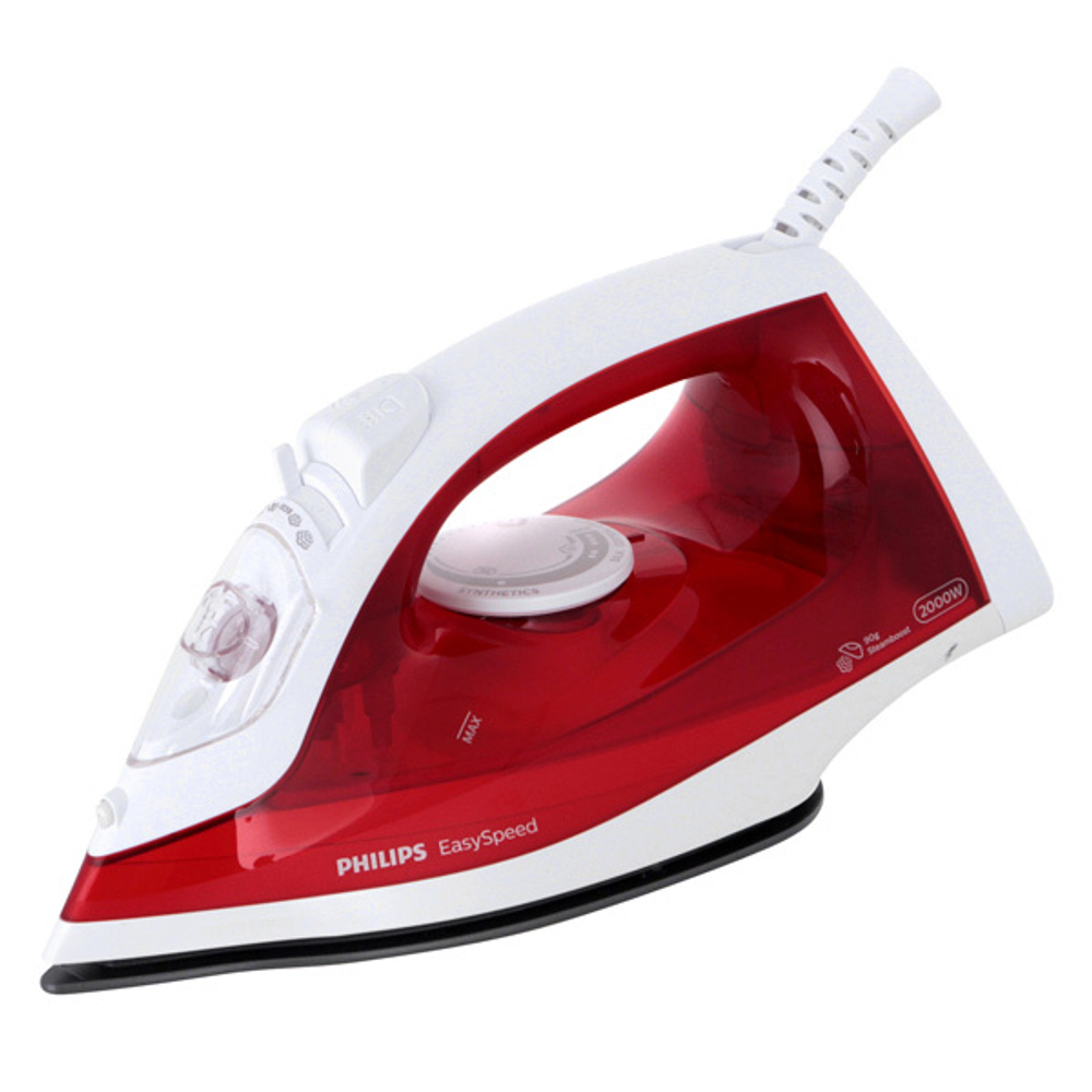 Утюг Philips GC1742/40, 2000Вт, антипригарная подошва, 4 режима, красно-белый