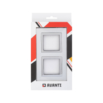 Рамка из алюминия, "Avanti", серая, 2 поста (4 мод.)