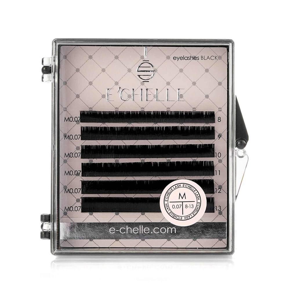 Черные ресницы Echelle Black MIX MINI - 6 линий