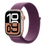 Apple Watch Series 10, 46 мм корпус из алюминия цвета «Rose Gold», ремешок Sport Loop цвета «Plum»