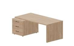 Стол на опорной тумбе 3 ящика (левый) 180(+0/15/30)х90х73.5см