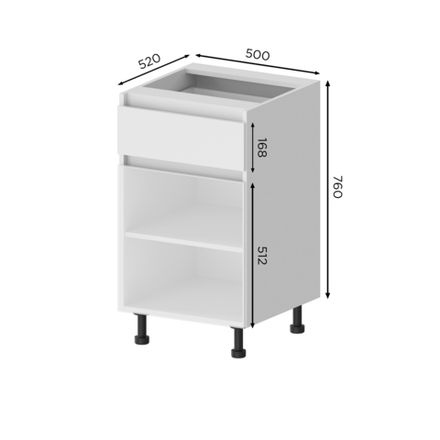 Кухня Модуль Н1Я 500 нижний Тауп / Каштан