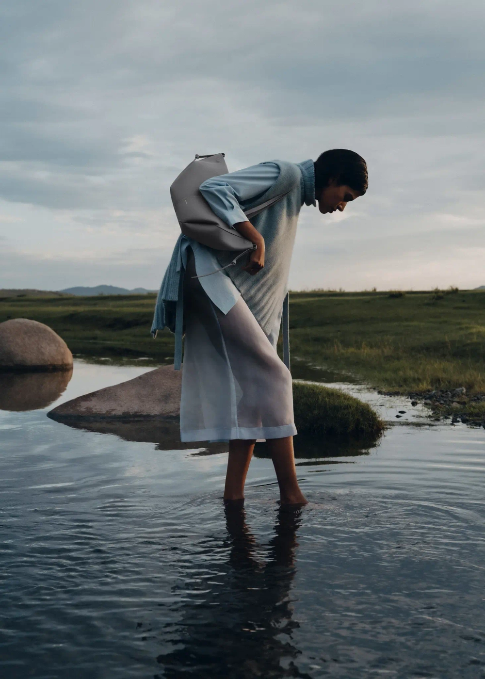 POLENE СУМКА CYME MINI, СЕРЫЙ