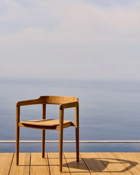 Стул Icaro из массива тика с натуральной отделкой