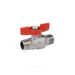 Кран шаровой латунь хром R253D Ду 20 Ру42 НР бабочка красная Giacomini R253X004