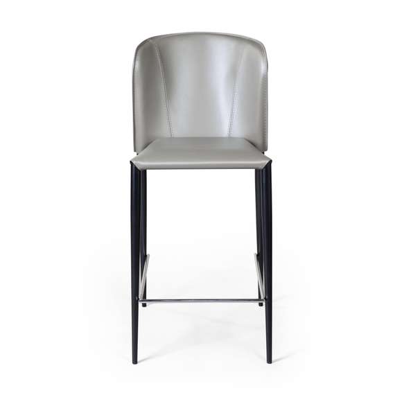 Полубарный стул Albert серо-коричневая кожа