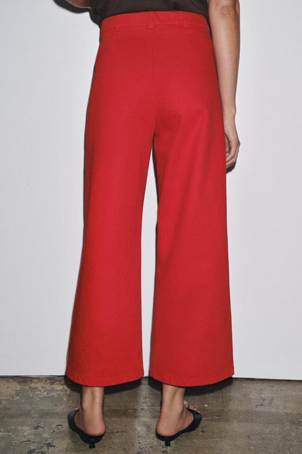 ZARA БРЮКИ С ВЫСОКОЙ ПОСАДКОЙ LIMITED EDITION, КРАСНЫЙ