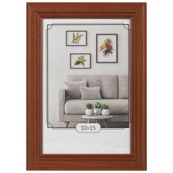 Фоторамка Image Art С22 МДФ универсальная 10х15 цвет красное дерево вставка прозрачный пластик | Image Art