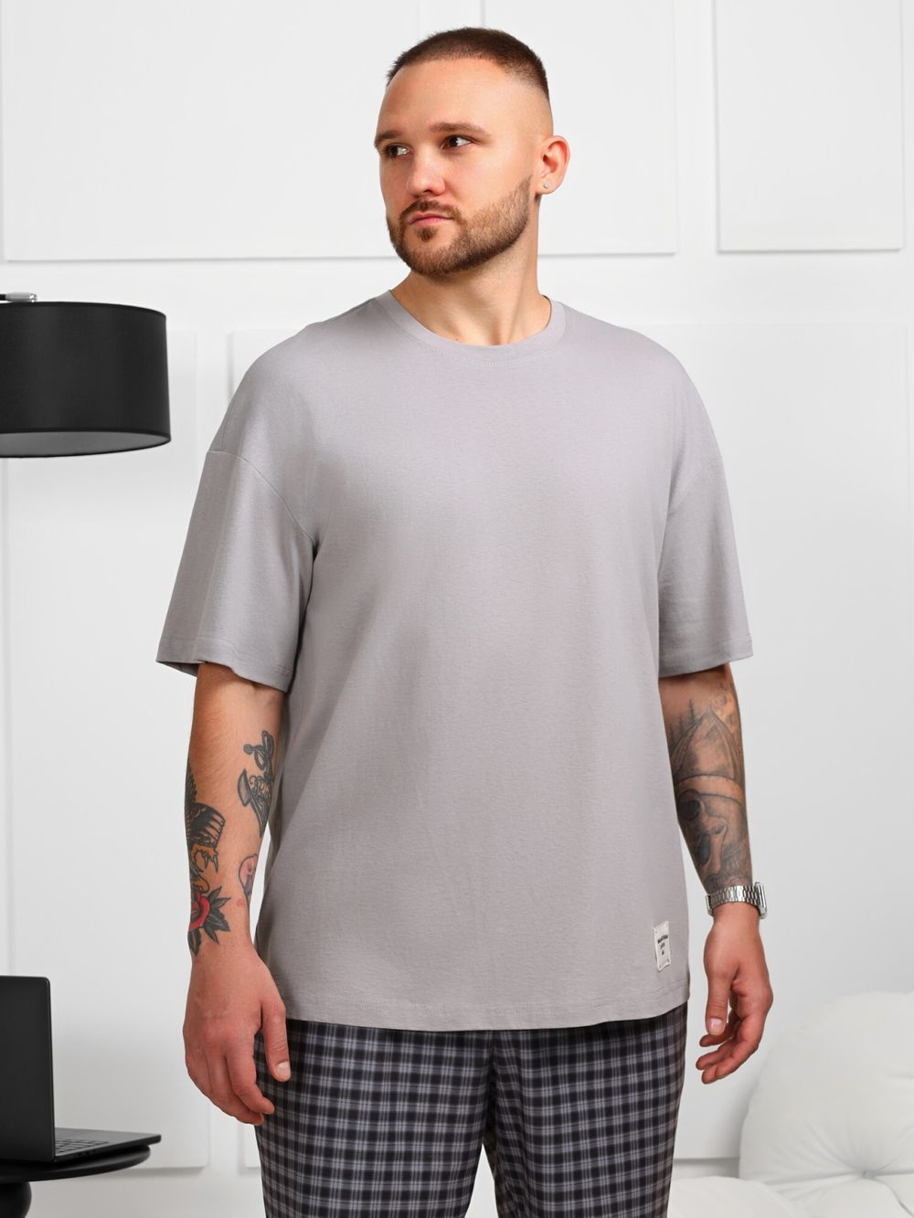 Фуфайка (футболка) мужская Генри-4 Виотекс СЕРЫЙ