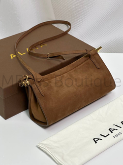 Женская сумка Alaia Le Click East West коричневого цвета замшевая