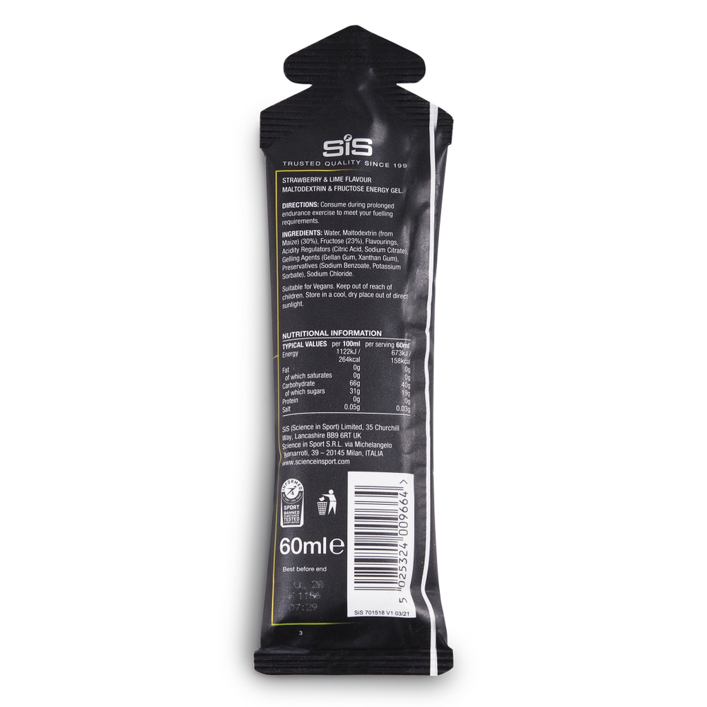 Гель энергетический SIS GEL BETA FUEL Клубника and Лайм, 60мл 4шт
