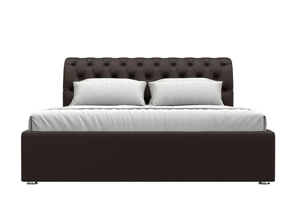 Кровать интерьерная Сицилия 160, Коричневый, Экокожа, 28485