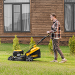 Газонокосилка бензиновая GLD-460SP, 146 куб.см., шир. 46 см,привод,7 уров.,травосб. 50 л// Denzel