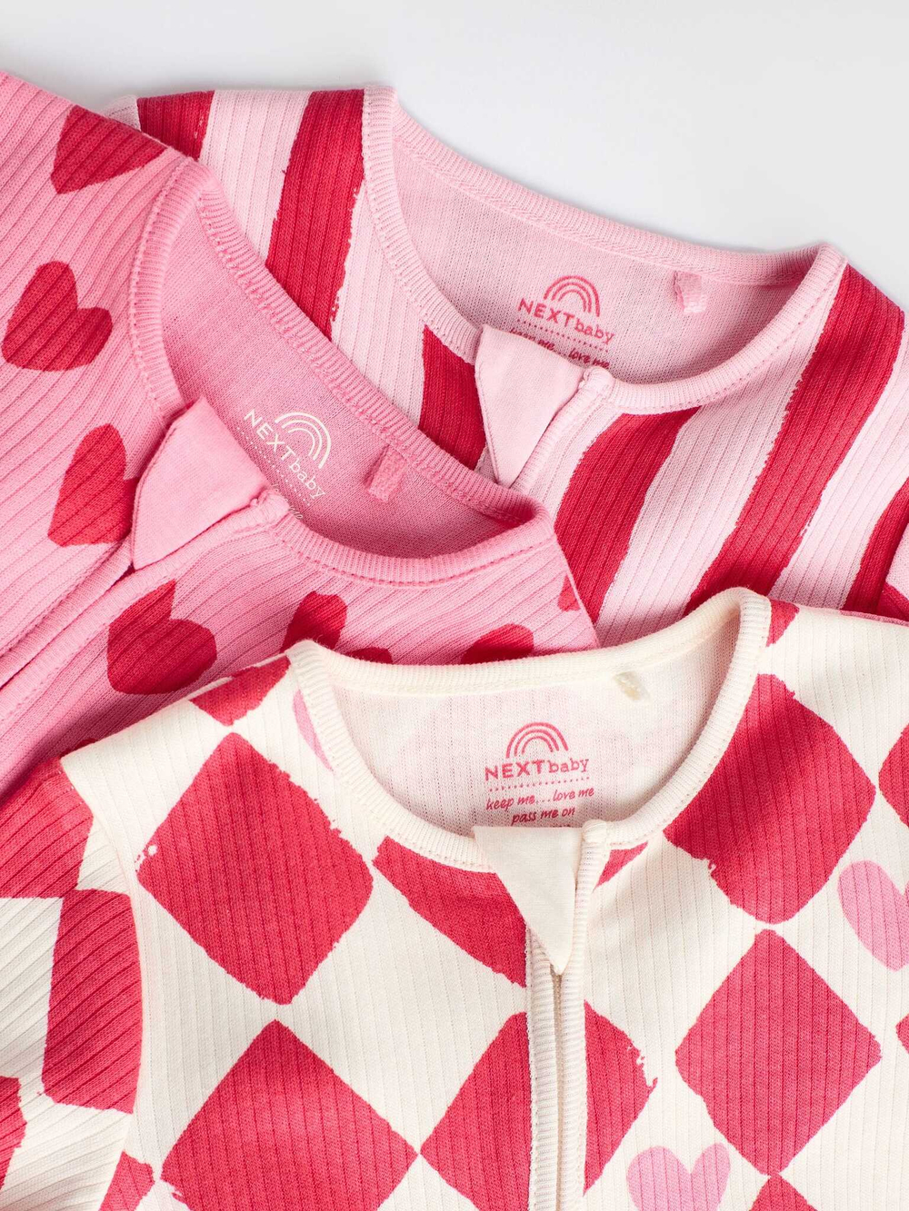 Комбинезон / Cлип для малышей Next B76-331, 3 шт., Розовый