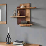 Настенная полка Флеверс 72х19х62 см из массива дуба, навесная панель-стеллаж из 3 полок