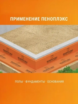 ПЕНОПЛЭКС фундамент 50 мм (14уп, 98 плит) утеплитель для стен, крыши, пола 50х585х1185 мм