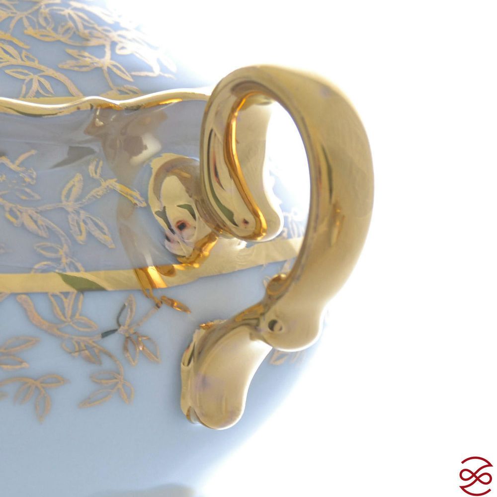 Кофейный сервиз мокко Queen's Лист Бежевый 6 персон 15 предметов