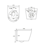 Инсталляция пневматическая с подвесным унитазом CULTO TOR V30 черный. Панель смыва черная. Система смыва Торнадо