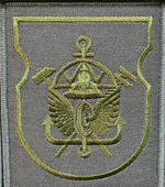 Шеврон вышитый батальона ЖДВ полевой (молот, ключ, шапка мономаха) на липучке
