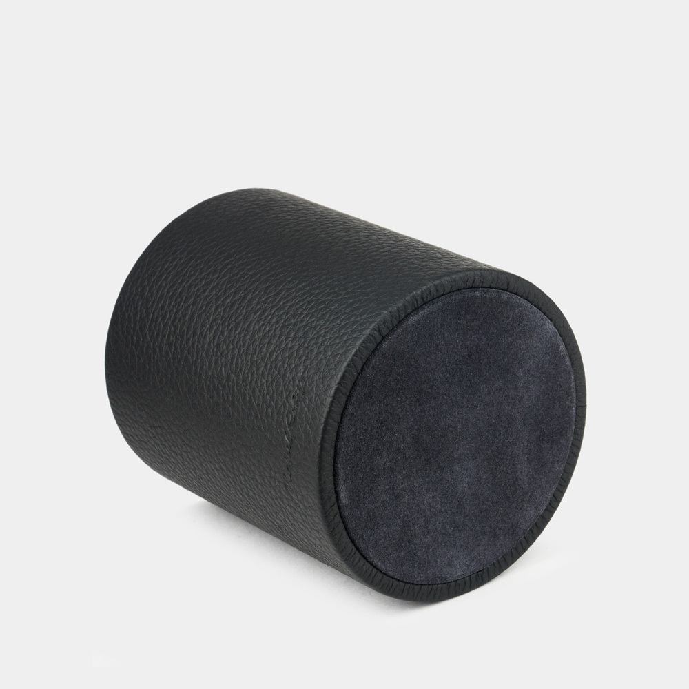 Подставка для ручек из кожи теленка, черного цвета