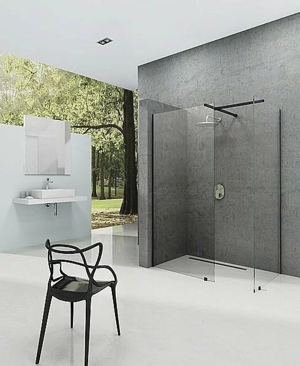 Душевое ограждение Ravak WALK-IN DOUBLE WALL 230x80 черный/Transparent