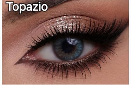 Бирюзово - синие цветные линзы для темных и светлых глаз Medium topazio