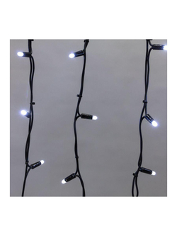 Гирлянда светодиодная "Айсикл" (бахрома) 4х0.6м 128LED бел. 10Вт 230В IP67 эффект мерцания провод каучук черн. (нужен шнур питания 315-000) Neon-Night 255-235