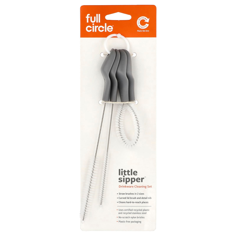 Full Circle, Little Sipper ™, набор для чистки питьевой посуды, 4 щетки