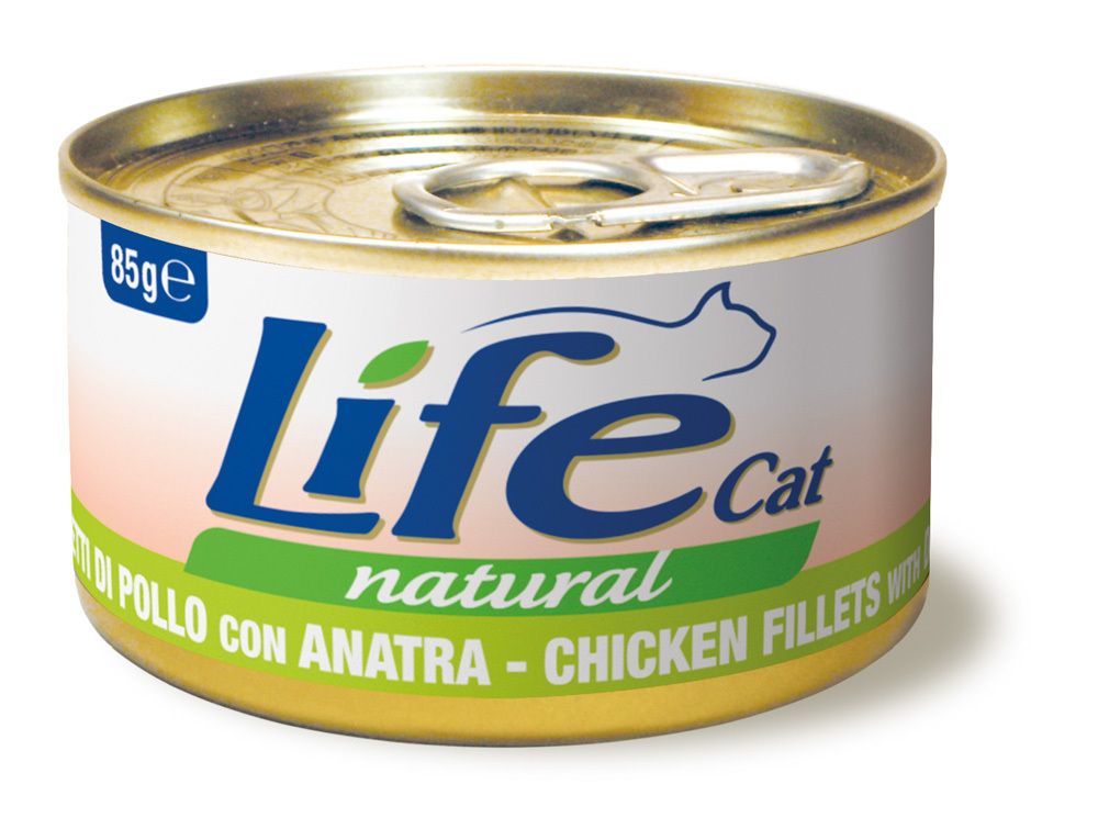 Консервы Lifecat chicken with duck для кошек курица с уткой в бульоне 85 г