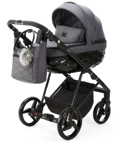 Детская коляска Adamex Quantum 2 в 1 Q-TK66 (Т.СЕРЫЙ)