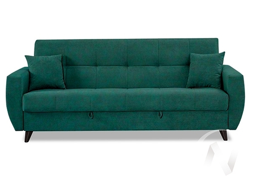 Диван прямой Бетти 2 (БД) Ameli 07 (велюр темно-зеленый)