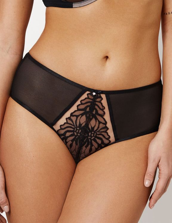Трусы Subtille Astra Black бразилиана (черный/телесный)