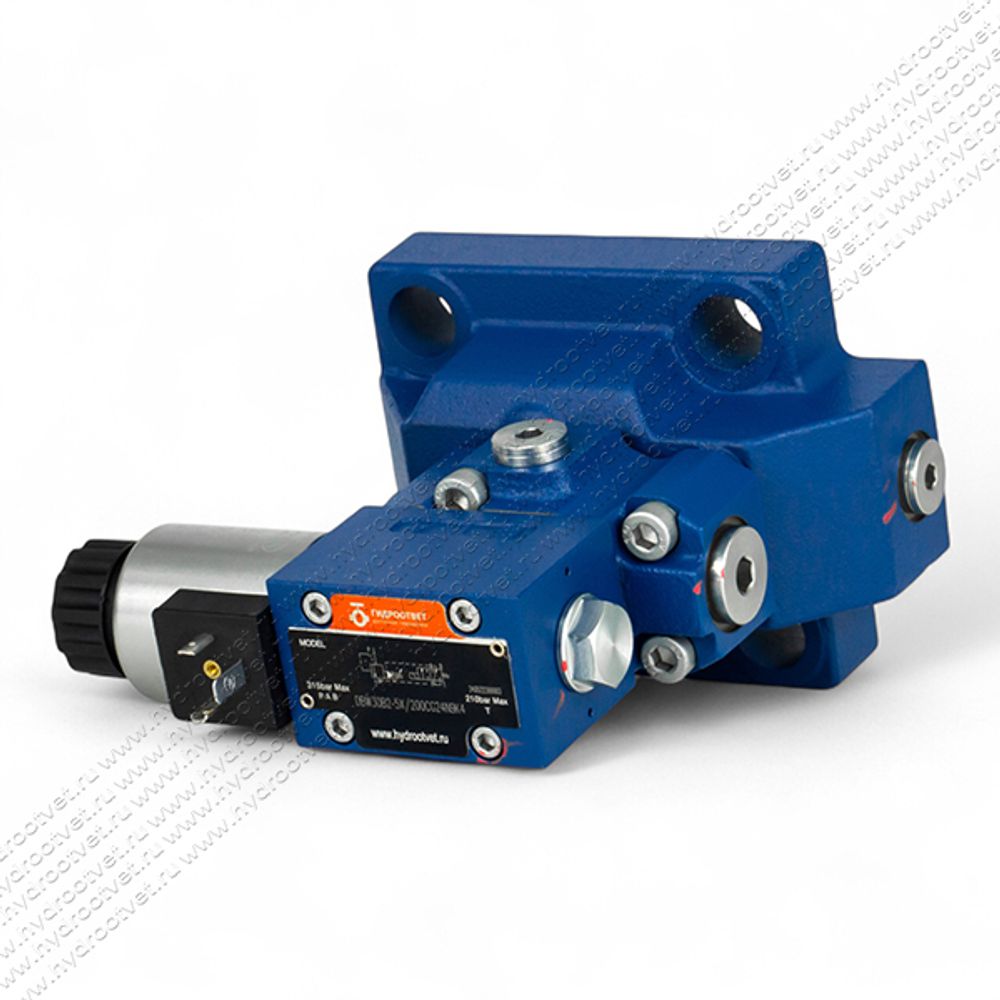 DBW30B2-5X/200CG24N9K4 - Предохранительный клапан Ду32 с давлением настройки до 200 бар, управление - X и Y - внутренние с разгрузкой B = открыт с электроуправлением G24