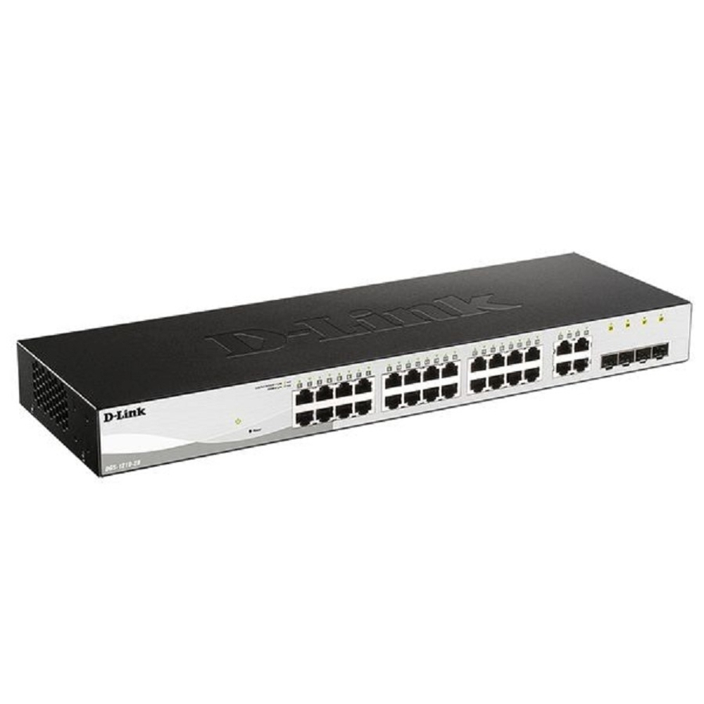 Коммутатор D-Link DGS-1210-28 / FL2A Управляемый L2 коммутатор с 24 портами 10 / 100 / 1000Base-T и 4 комбо-портами 100 / 1000Base-T / SFP