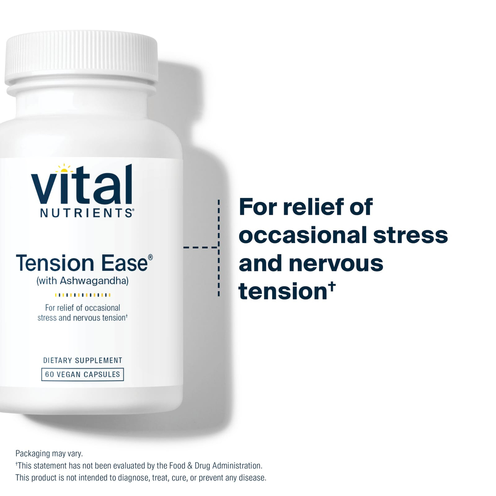 Vital Nutrients, снятие напряжения с ашваганды, 60 веганских капсул