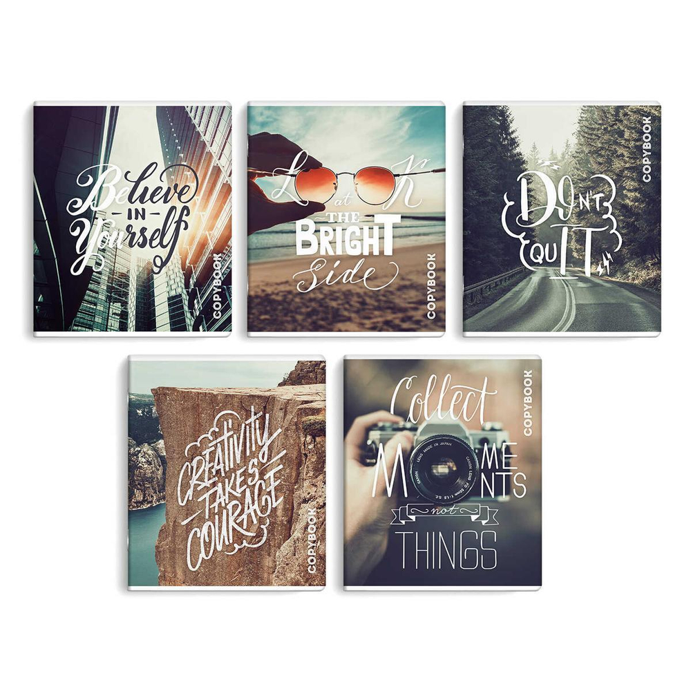 Тетрадь 48л. клетка,мяг.переп., мелован.картон 190 г/м² "Цитата дня" (Феникс+)