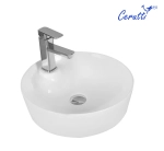 Раковина CR0090 накладная, белая, круглая, с отверстием под смеситель 440х440х130 Ceruttispa