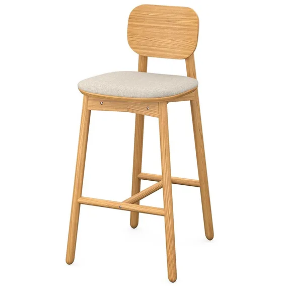 Стул барный Saga, рогожка, бежевый