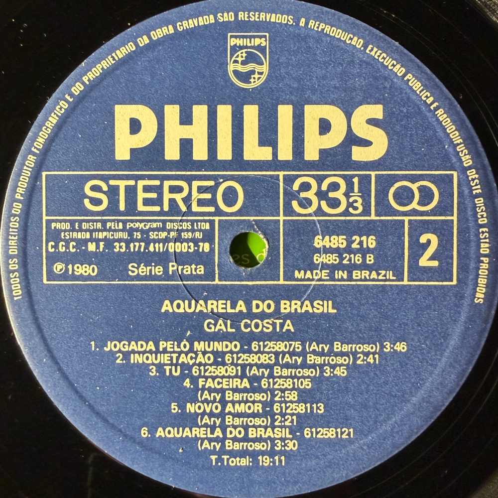 Gal Costa ‎– Aquarela Do Brasil (Бразилия 1980г.) Т