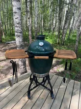 Керамический гриль Big Green Egg L Large (большой), 46 см, ножки с рукояткой, столики