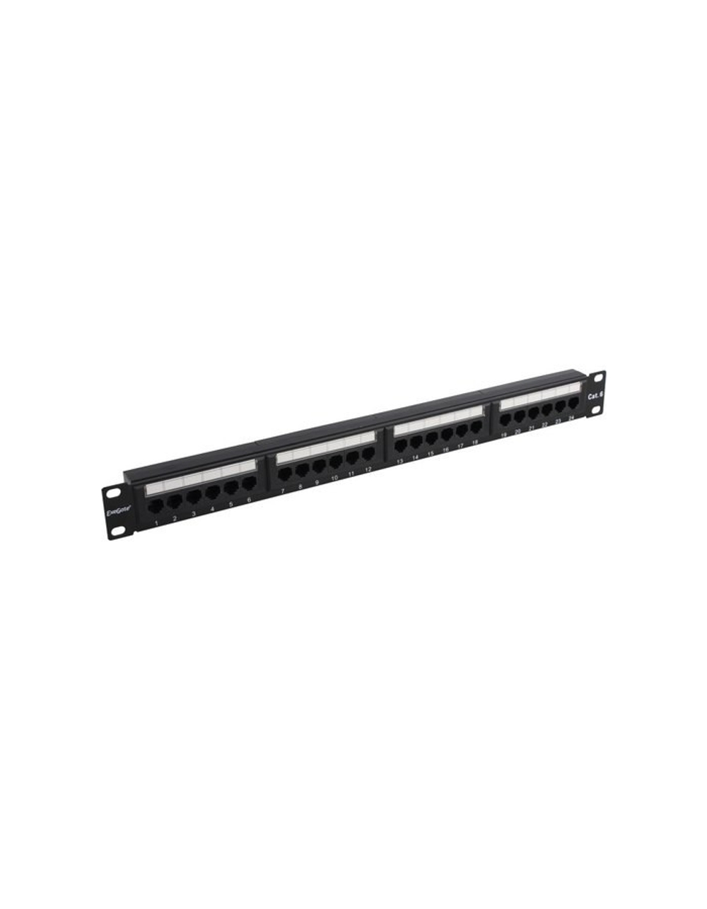 Exegate EX281080RUS Патч-панель UTP 19" 24 port кат.6 ExeGate  разъём KRONE&110 (dual IDC), 1U, RoHS, цвет черный