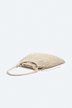 ZARA СУМКА-ШОПЕР ИЗ МАКРАМЕ, КРЕМОВЫЙ БЕЛЫЙ