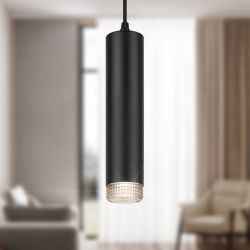 Светильник подвесной ЭРА PL18 BK/GR под лампу MR16 GU10 черный/серый