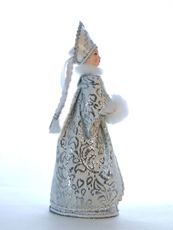 Кукла фарфоровая Снегурочка, новогодняя игрушка под елку, 25 см