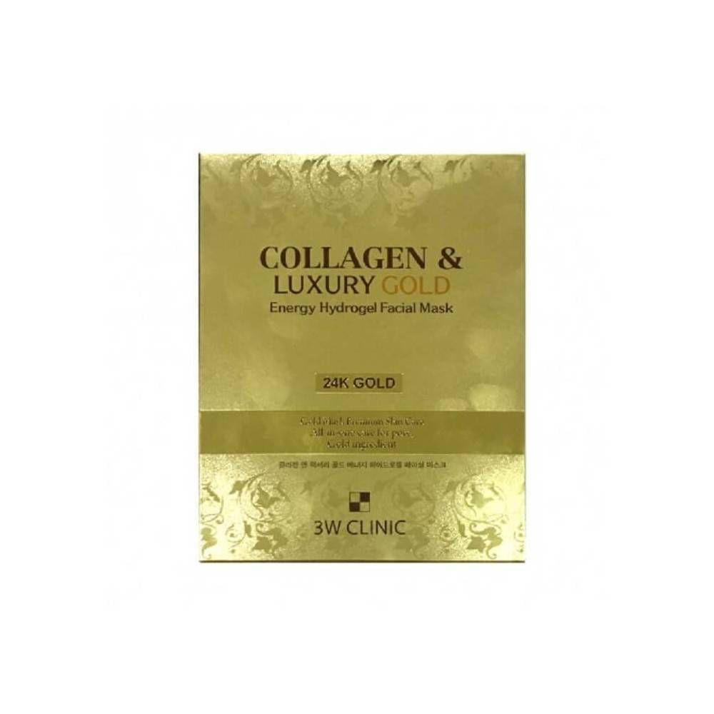3W Clinic Collagen &amp; Luxury Gold Energy Hydrogel Facial Mask гидрогелевая маска для лица с коллагеном и коллоидным золотом
