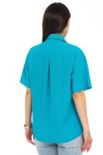 Рубашка Отличная (лён, бирюза) Diolche