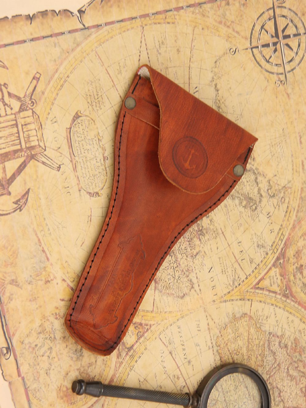 Nautical Морская лупа в кожаном футляре