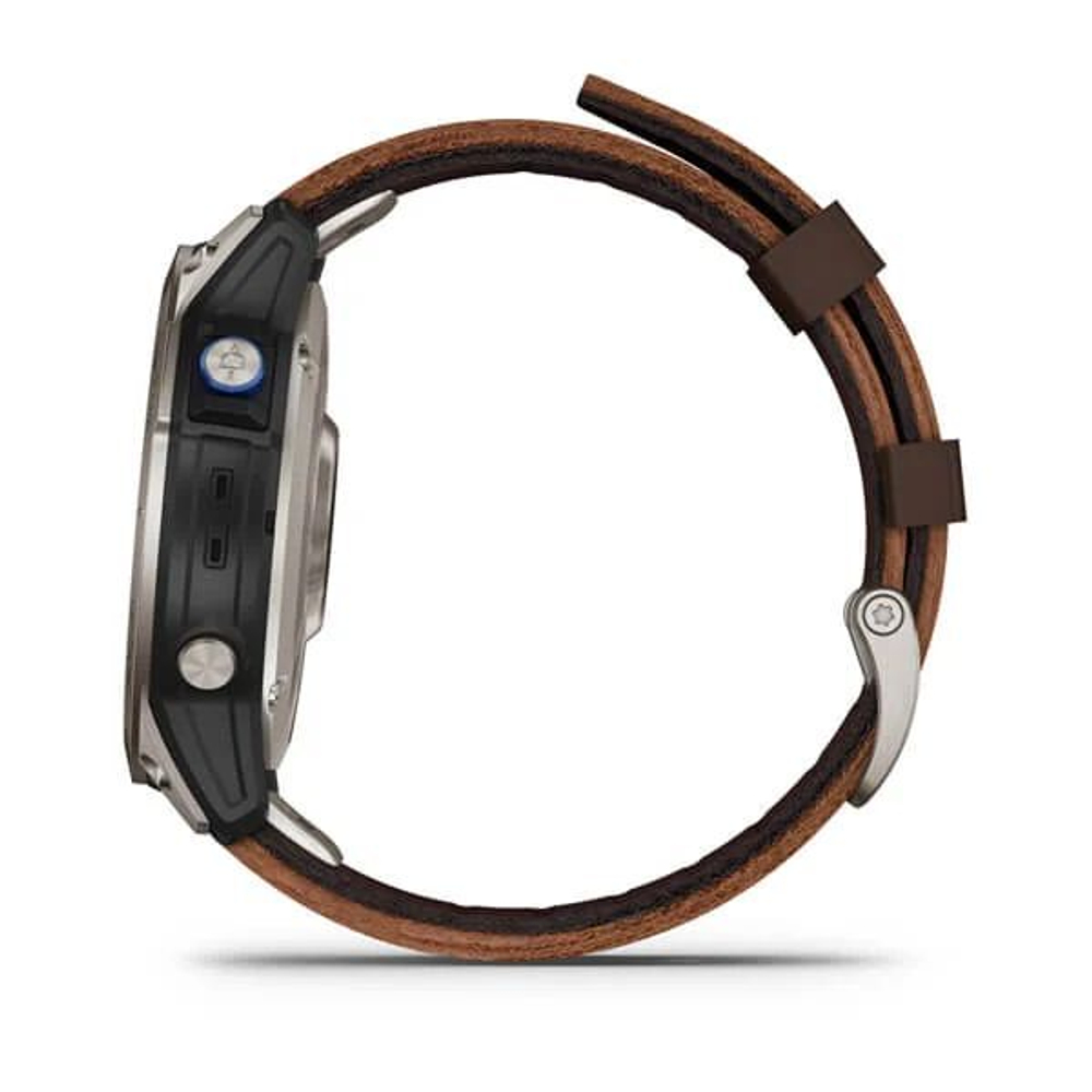 Умные авиационные часы Garmin D2™ Mach 1 с кожаным ремешком Оксфорд коричневого цвета