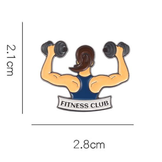 Значок металлический на одежду/Пин. Фитнес Клуб. Fitness Club