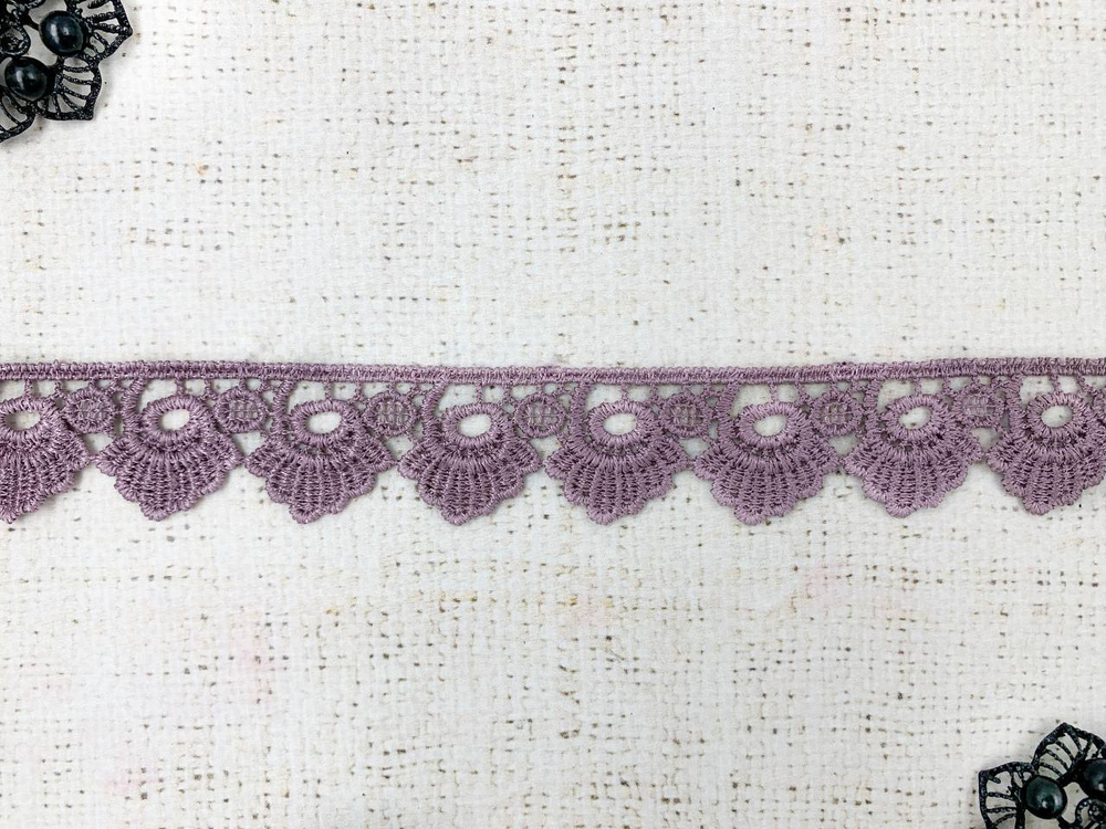 Кружево плетеное, ш. 3 см, пыльная сирень